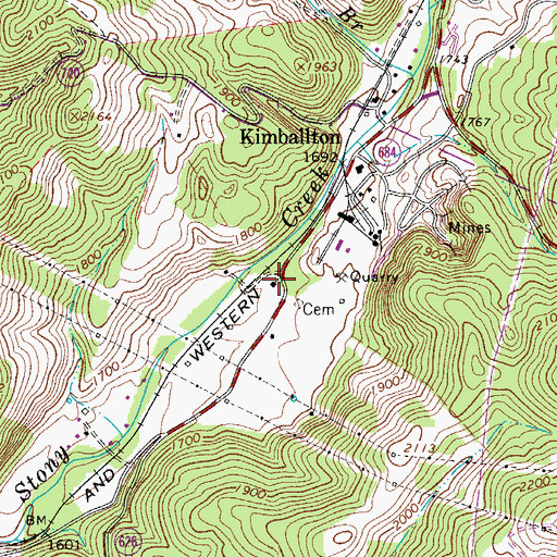 Topographic Map of Big Stoney United Methodist Church, VA