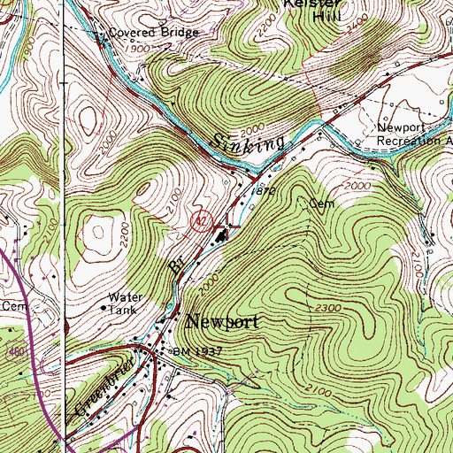 Topographic Map of Newport Elementary School, VA