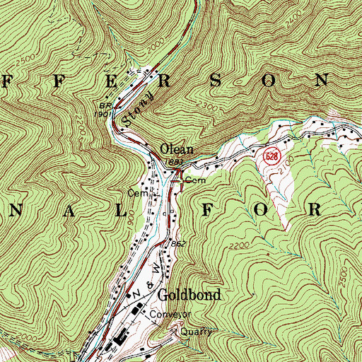 Topographic Map of Reed Cemetery, VA