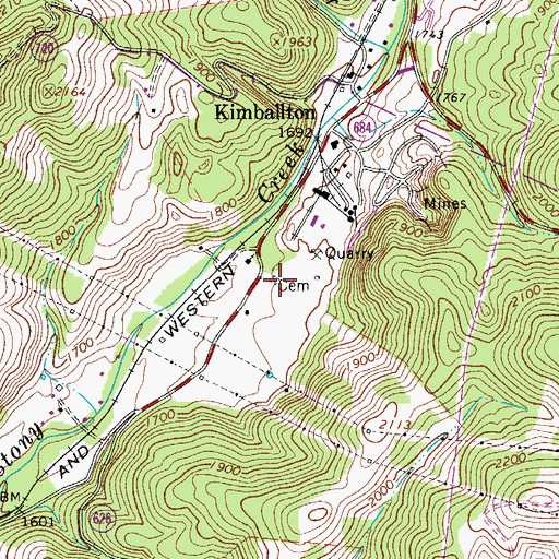 Topographic Map of Snidow Cemetery, VA