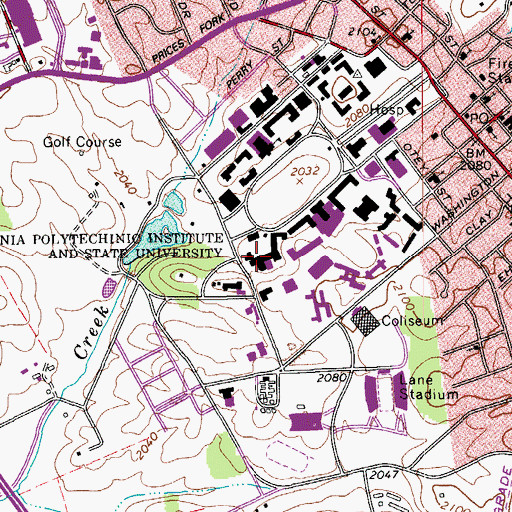 Topographic Map of Agnew Hall, VA