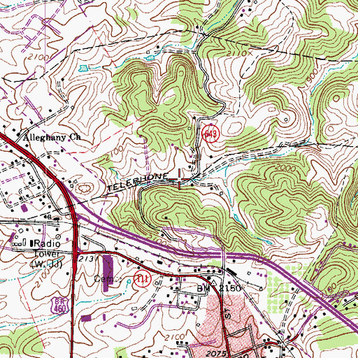 Topographic Map of Alleghany School (historical), VA