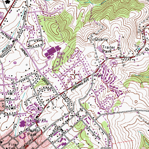 Topographic Map of Apperson Park, VA