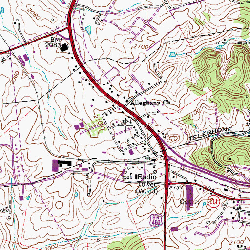 Topographic Map of Apple Acres, VA