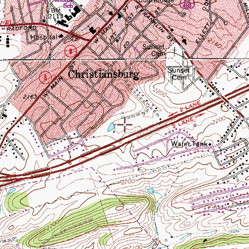Topographic Map of Atkinson Acres, VA