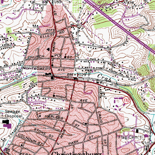 Topographic Map of Bangs (historical), VA