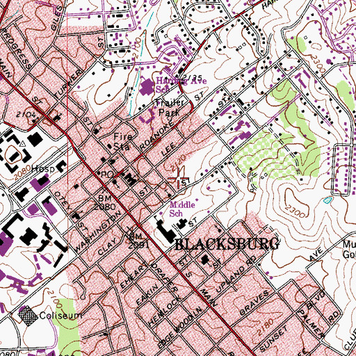 Topographic Map of Berryfield, VA