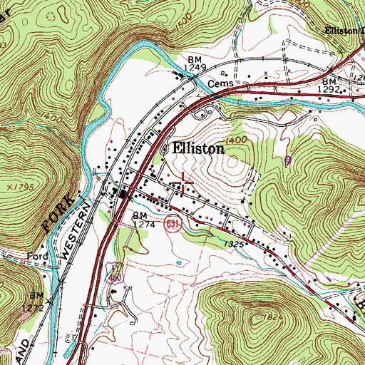 Topographic Map of Big Spring Baptist Church, VA