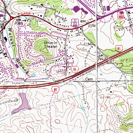 Topographic Map of Blue Ridge Court, VA