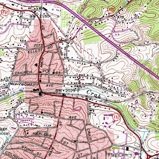 Topographic Map of Brumfield Acres, VA