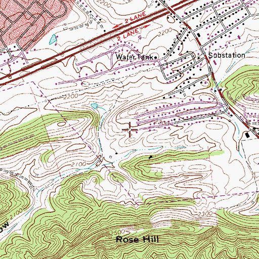 Topographic Map of Canterbury, VA