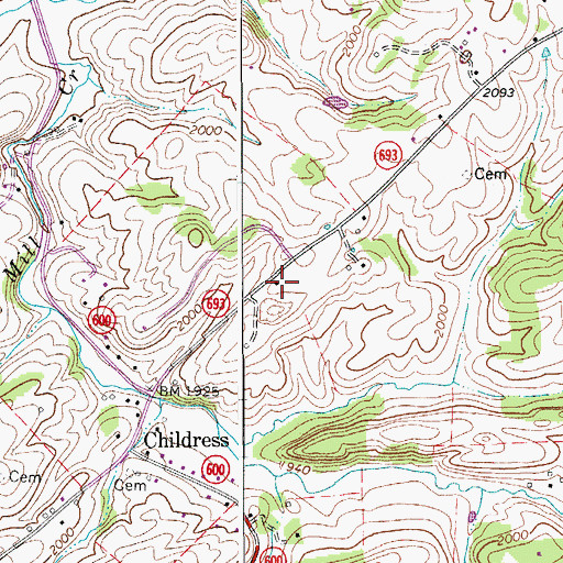 Topographic Map of Childress School (historical), VA