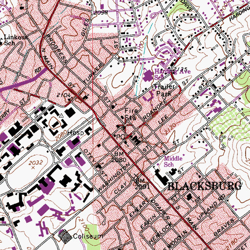 Topographic Map of Christ Episcopal Church, VA
