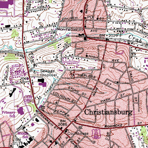 Topographic Map of Church of God in Christ, VA