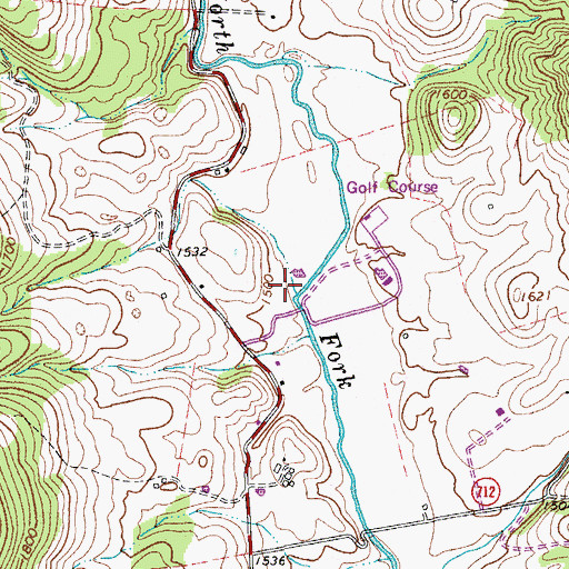 Topographic Map of Country Club Estates, VA