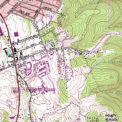Topographic Map of Crestwood Gardens, VA