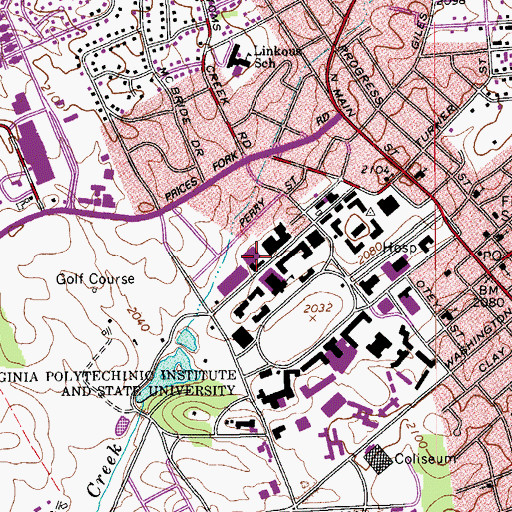 Topographic Map of Cowgill Hall, VA