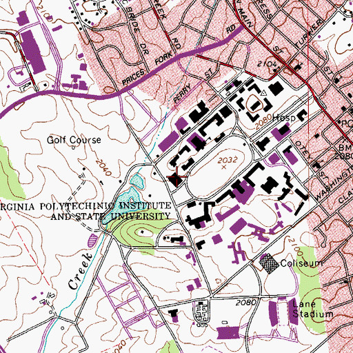 Topographic Map of Davidson Hall, VA