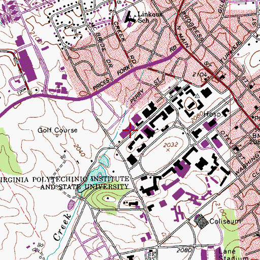 Topographic Map of Derring Hall, VA
