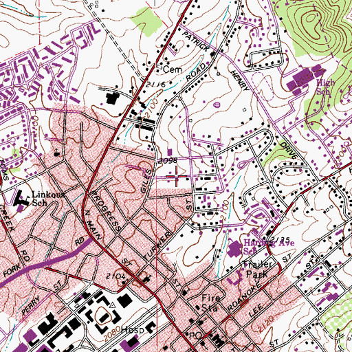 Topographic Map of Dickerson, VA