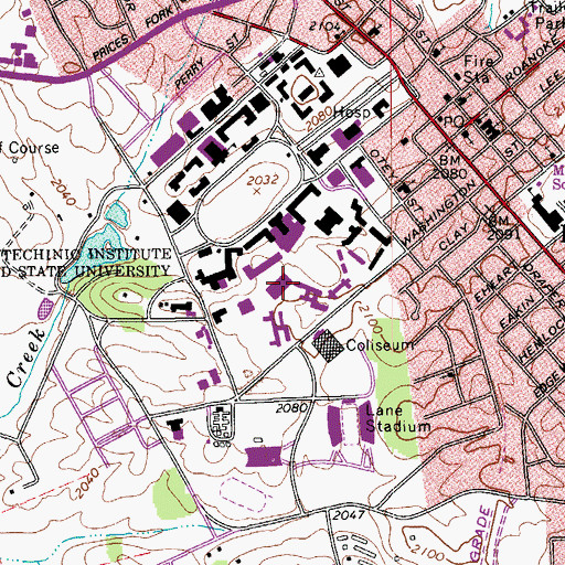 Topographic Map of Dietrick Hall, VA