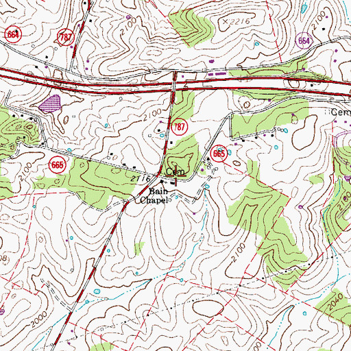 Topographic Map of Dry School (historical), VA