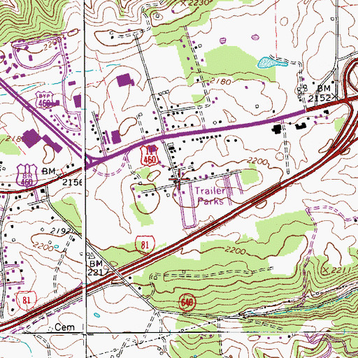 Topographic Map of East Ridge, VA
