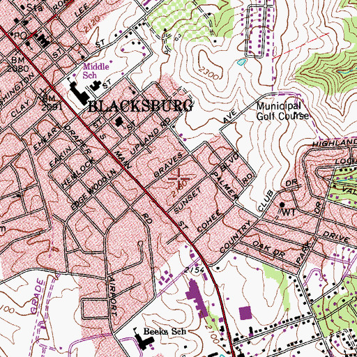 Topographic Map of Evergreen, VA