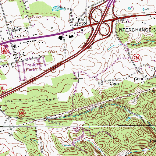Topographic Map of Falling Branch, VA