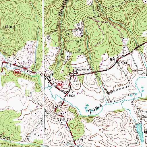 Topographic Map of Fairview School (historical), VA