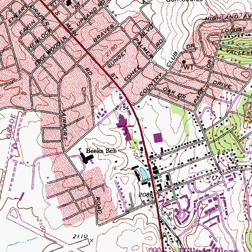 Topographic Map of Gables Shopping Center, VA