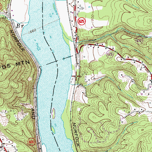 Topographic Map of Goodwins Ferry (historical), VA