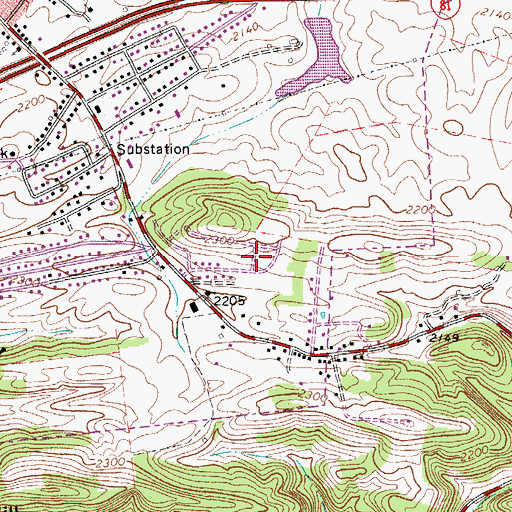 Topographic Map of Edgewood, VA