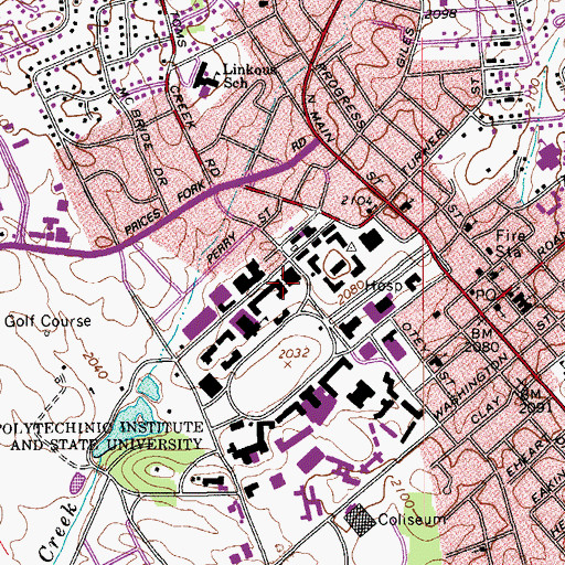 Topographic Map of Holden Hall, VA