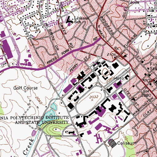 Topographic Map of Hancock Hall, VA