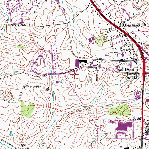 Topographic Map of Henley Place, VA