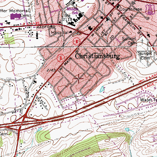 Topographic Map of Highland Park, VA