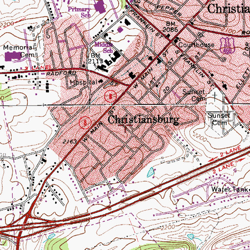 Topographic Map of Highview Terrace, VA