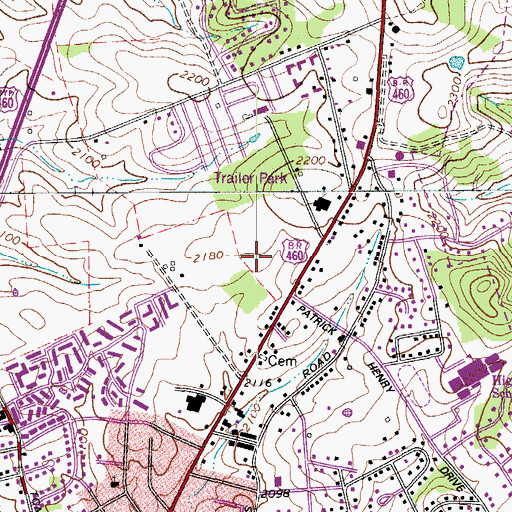 Topographic Map of Hunters Ridge, VA