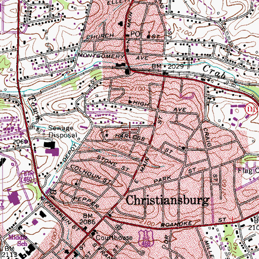 Topographic Map of Johnson Heights, VA