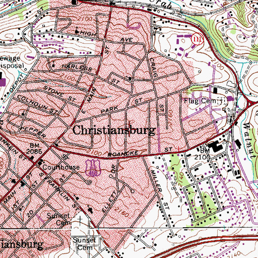 Topographic Map of Lester Place, VA