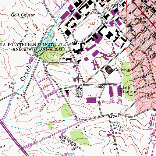 Topographic Map of Litton Reaves Hall, VA