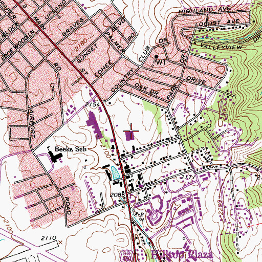 Topographic Map of Lowes Shopping Center, VA