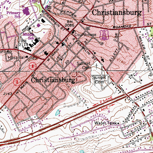 Topographic Map of Lynwood Terrace, VA