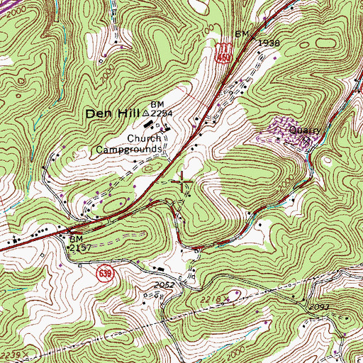 Topographic Map of Marvin Garden Subdivision, VA