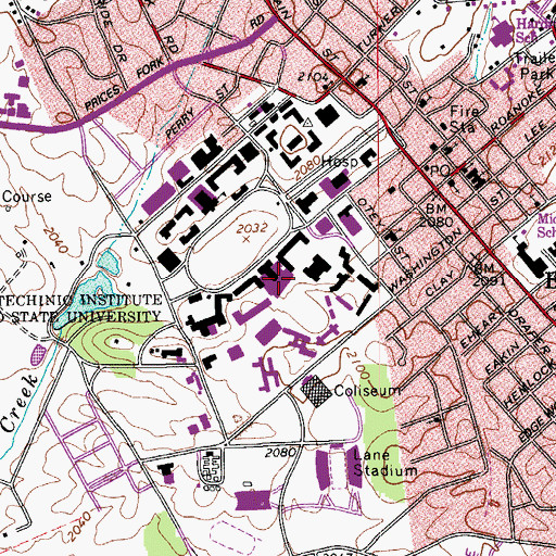 Topographic Map of War Memorial Gymnasium, VA