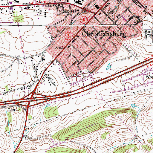 Topographic Map of Mockingbird Hill, VA