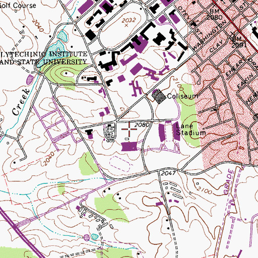 Topographic Map of Mosely Practice Field, VA