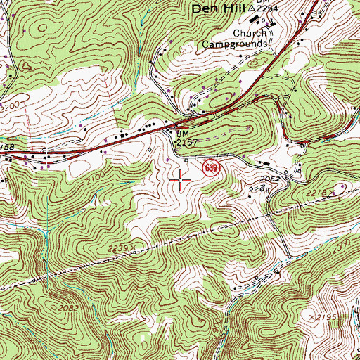 Topographic Map of Mountain Top Estates, VA