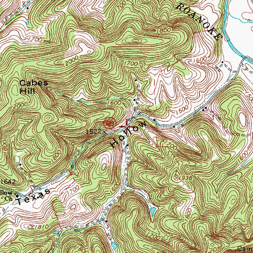 Topographic Map of Mudhole Hollow, VA